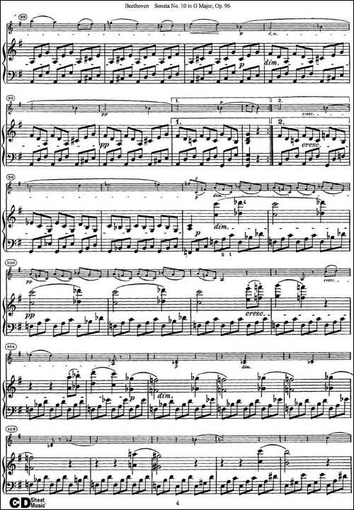 Violin-Sonata-No.10-in-G-Major-Op.96-小提琴+钢琴伴奏-提琴谱