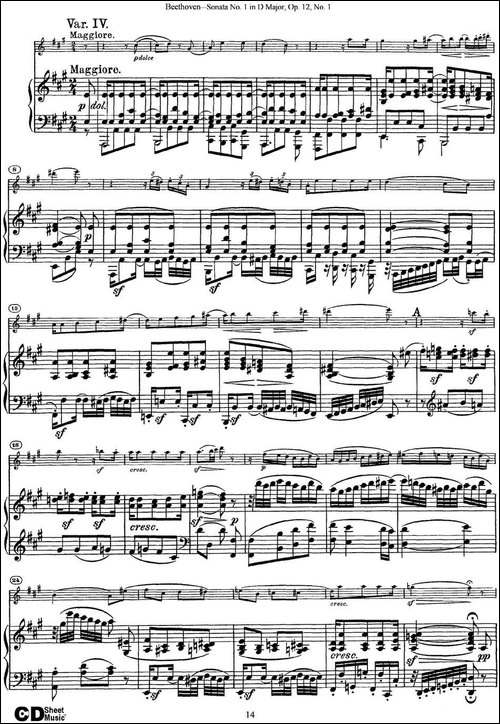 Violin-Sonata-No.1-in-D-Major-Op.12-No.1-小提琴+钢琴伴奏-提琴谱
