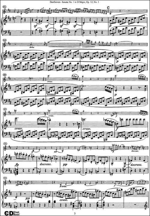Violin-Sonata-No.1-in-D-Major-Op.12-No.1-小提琴+钢琴伴奏-提琴谱