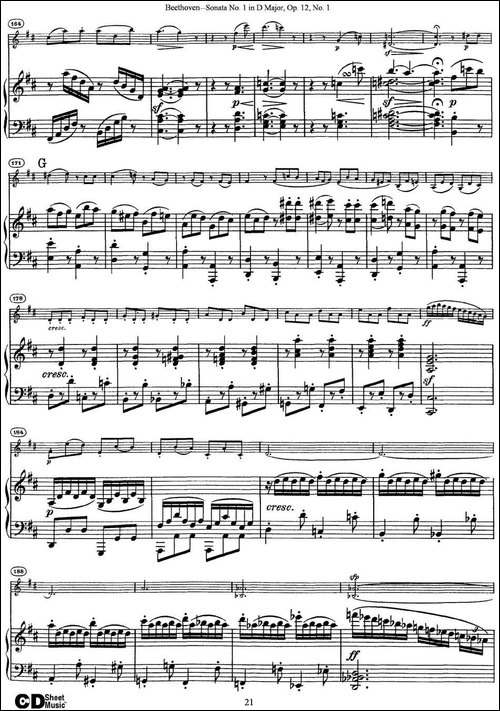 Violin-Sonata-No.1-in-D-Major-Op.12-No.1-小提琴+钢琴伴奏-提琴谱