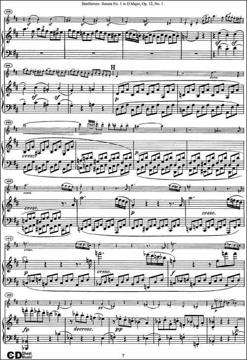 Violin-Sonata-No.1-in-D-Major-Op.12-No.1-小提琴+钢琴伴奏-提琴谱
