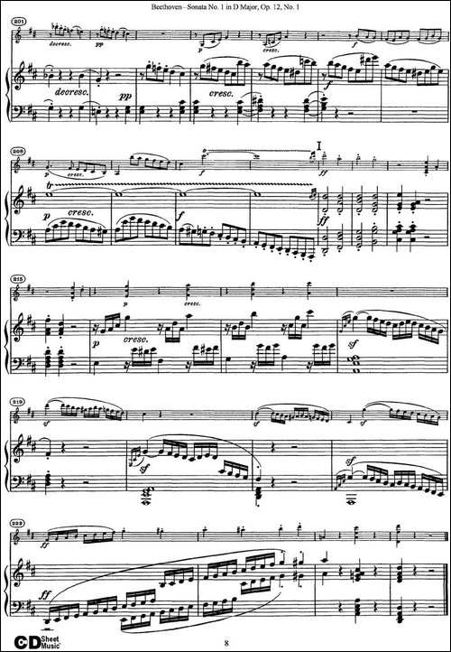 Violin-Sonata-No.1-in-D-Major-Op.12-No.1-小提琴+钢琴伴奏-提琴谱