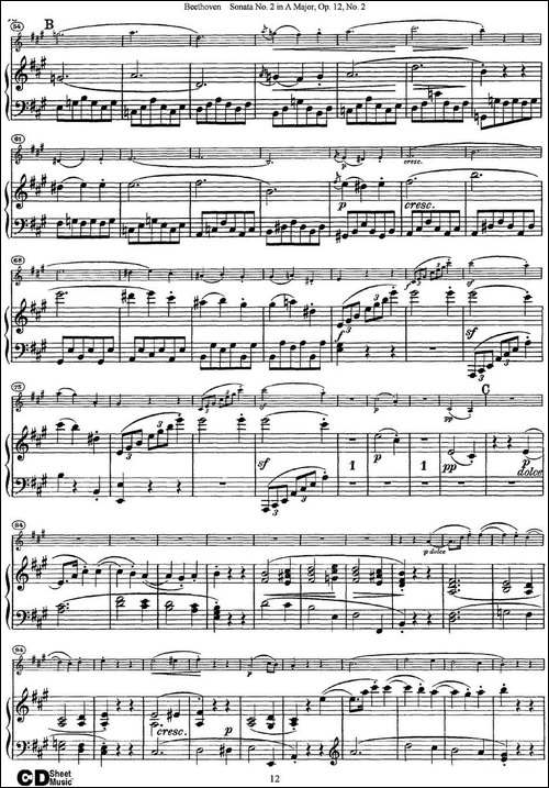 Violin-Sonata-No.2-in-A-Major-Op.12-No.2-小提琴+钢琴伴奏-提琴谱