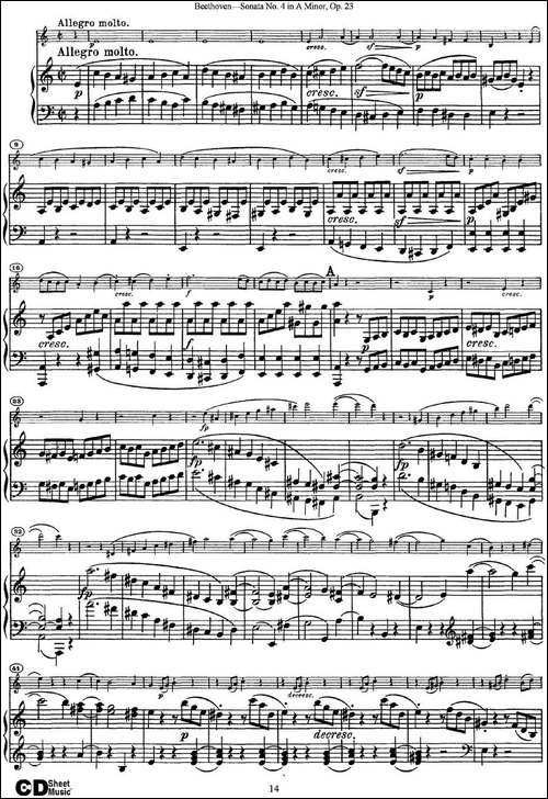 Violin-Sonata-No.4-in-A-Minor-Op.23-小提琴+钢琴伴奏-提琴谱