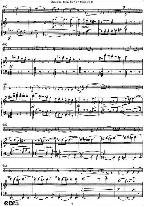 Violin-Sonata-No.4-in-A-Minor-Op.23-小提琴+钢琴伴奏-提琴谱