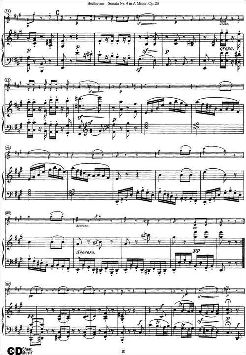 Violin-Sonata-No.4-in-A-Minor-Op.23-小提琴+钢琴伴奏-提琴谱