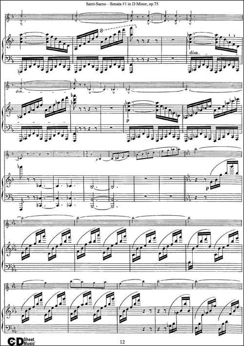 Violin-Sonata-No.1-in-D-Minor-Op.75-小提琴+钢琴伴奏-提琴谱