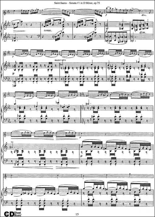 Violin-Sonata-No.1-in-D-Minor-Op.75-小提琴+钢琴伴奏-提琴谱