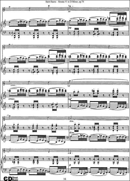 Violin-Sonata-No.1-in-D-Minor-Op.75-小提琴+钢琴伴奏-提琴谱
