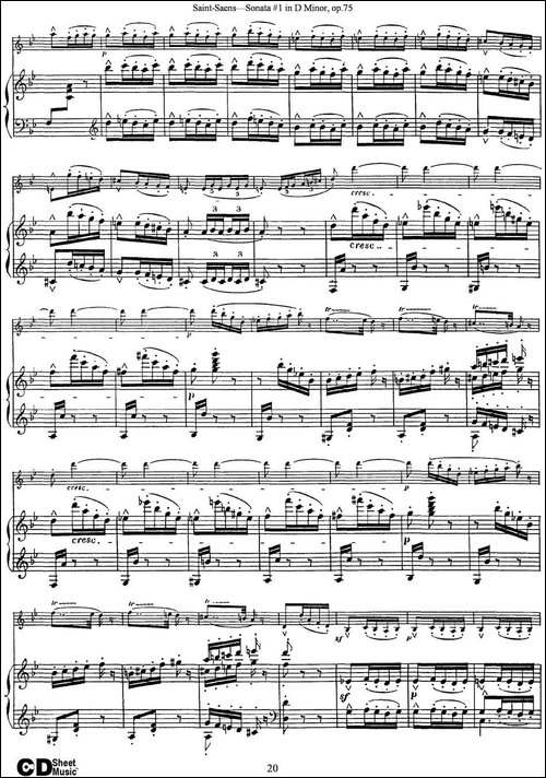 Violin-Sonata-No.1-in-D-Minor-Op.75-小提琴+钢琴伴奏-提琴谱