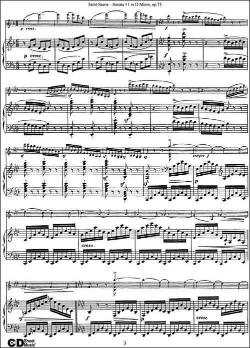 Violin-Sonata-No.1-in-D-Minor-Op.75-小提琴+钢琴伴奏-提琴谱
