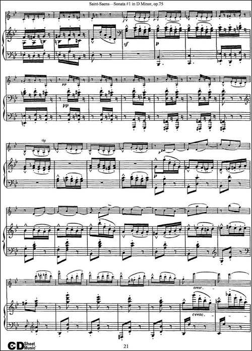 Violin-Sonata-No.1-in-D-Minor-Op.75-小提琴+钢琴伴奏-提琴谱