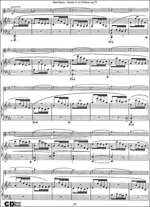 Violin-Sonata-No.1-in-D-Minor-Op.75-小提琴+钢琴伴奏-提琴谱