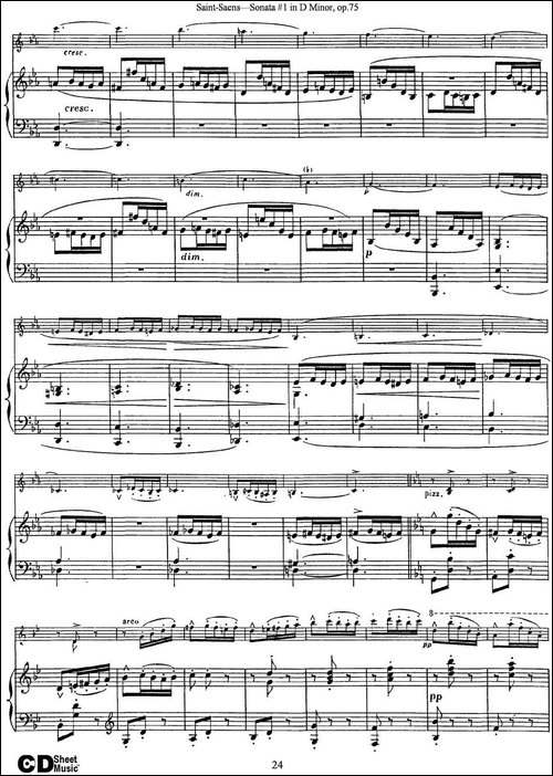 Violin-Sonata-No.1-in-D-Minor-Op.75-小提琴+钢琴伴奏-提琴谱
