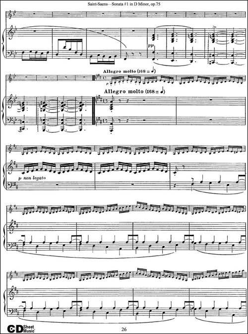 Violin-Sonata-No.1-in-D-Minor-Op.75-小提琴+钢琴伴奏-提琴谱