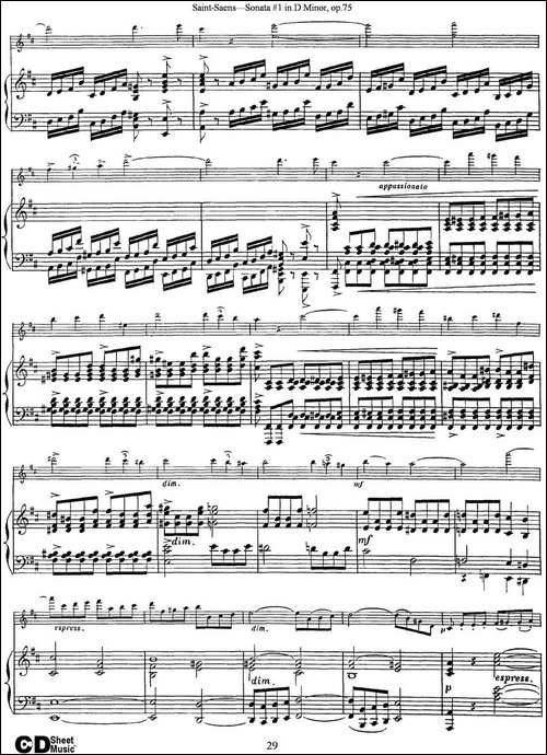 Violin-Sonata-No.1-in-D-Minor-Op.75-小提琴+钢琴伴奏-提琴谱