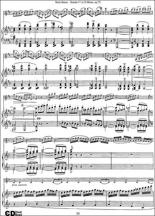 Violin-Sonata-No.1-in-D-Minor-Op.75-小提琴+钢琴伴奏-提琴谱