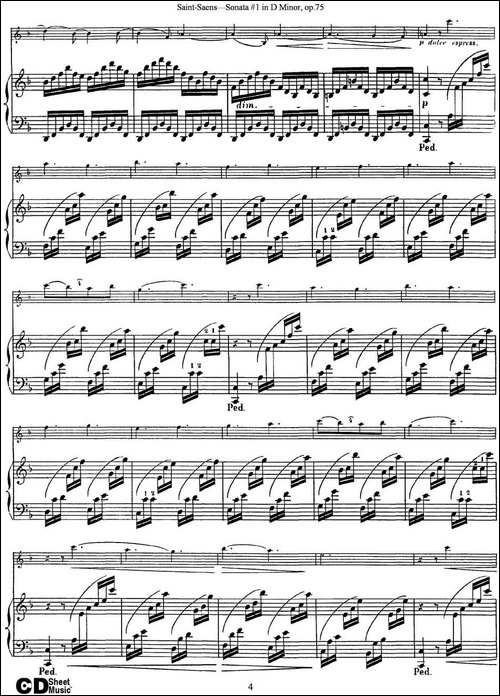 Violin-Sonata-No.1-in-D-Minor-Op.75-小提琴+钢琴伴奏-提琴谱