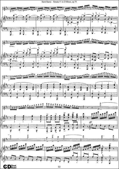 Violin-Sonata-No.1-in-D-Minor-Op.75-小提琴+钢琴伴奏-提琴谱