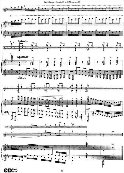 Violin-Sonata-No.1-in-D-Minor-Op.75-小提琴+钢琴伴奏-提琴谱