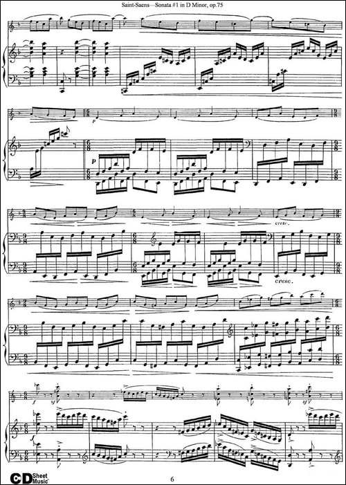 Violin-Sonata-No.1-in-D-Minor-Op.75-小提琴+钢琴伴奏-提琴谱