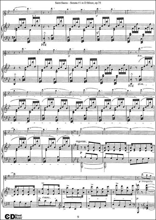 Violin-Sonata-No.1-in-D-Minor-Op.75-小提琴+钢琴伴奏-提琴谱