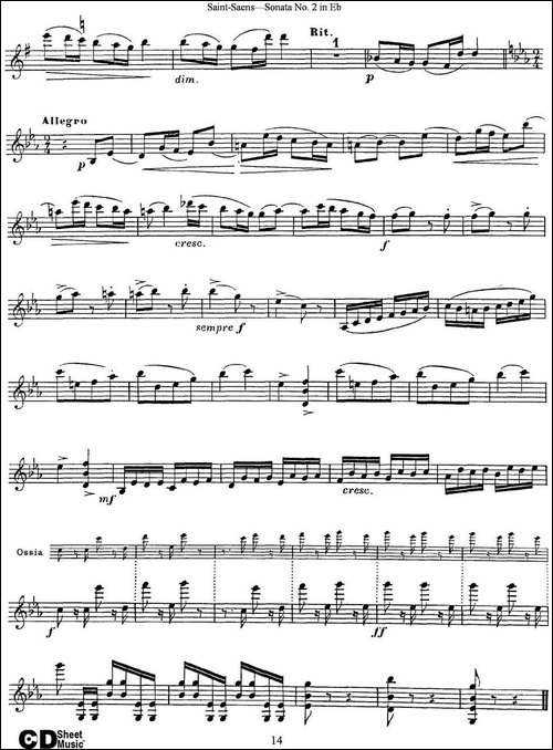 Violin-Sonata-No.2-in-Eb-Major-Op.102-提琴谱