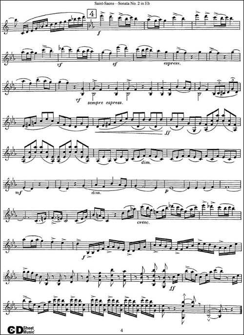 Violin-Sonata-No.2-in-Eb-Major-Op.102-提琴谱