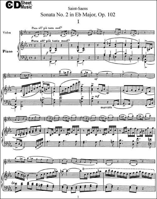 Violin-Sonata-No.2-in-Eb-Major-Op.102-小提琴+钢琴伴奏-提琴谱