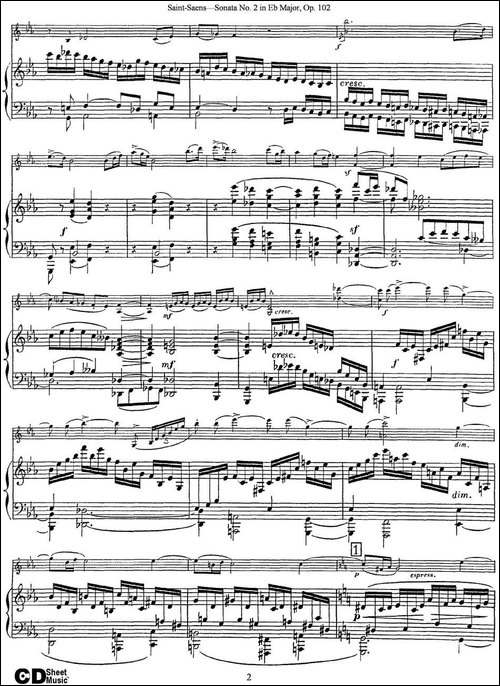 Violin-Sonata-No.2-in-Eb-Major-Op.102-小提琴+钢琴伴奏-提琴谱