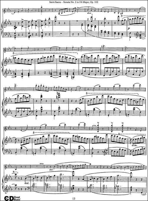 Violin-Sonata-No.2-in-Eb-Major-Op.102-小提琴+钢琴伴奏-提琴谱