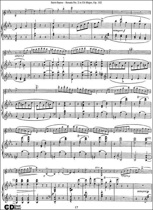 Violin-Sonata-No.2-in-Eb-Major-Op.102-小提琴+钢琴伴奏-提琴谱