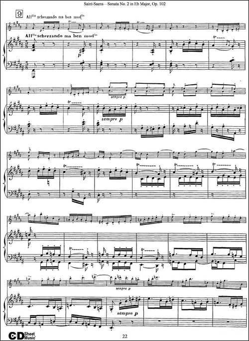 Violin-Sonata-No.2-in-Eb-Major-Op.102-小提琴+钢琴伴奏-提琴谱