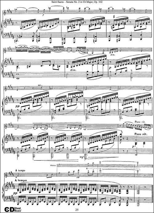 Violin-Sonata-No.2-in-Eb-Major-Op.102-小提琴+钢琴伴奏-提琴谱