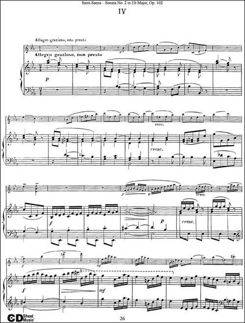 Violin-Sonata-No.2-in-Eb-Major-Op.102-小提琴+钢琴伴奏-提琴谱