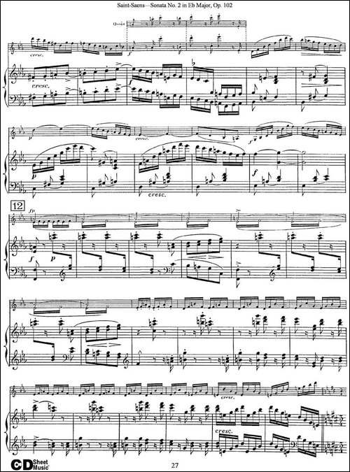 Violin-Sonata-No.2-in-Eb-Major-Op.102-小提琴+钢琴伴奏-提琴谱
