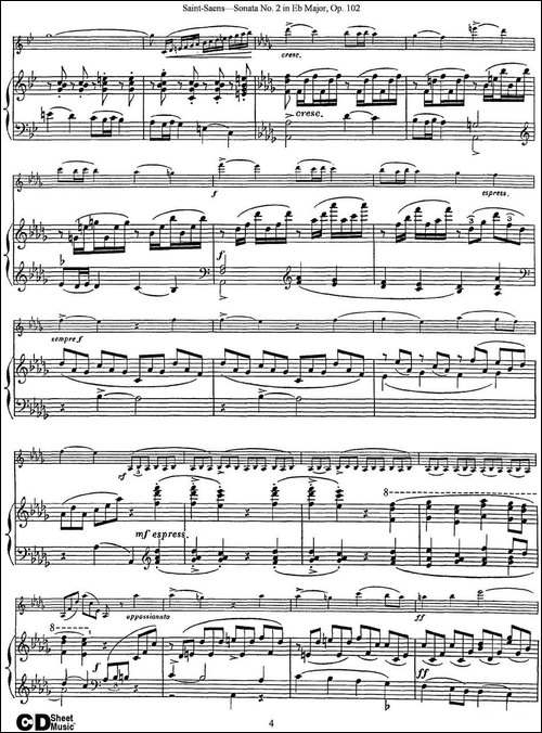 Violin-Sonata-No.2-in-Eb-Major-Op.102-小提琴+钢琴伴奏-提琴谱