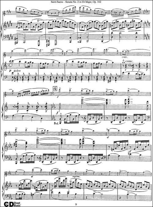 Violin-Sonata-No.2-in-Eb-Major-Op.102-小提琴+钢琴伴奏-提琴谱