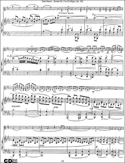 Violin-Sonata-No.2-in-Eb-Major-Op.102-小提琴+钢琴伴奏-提琴谱