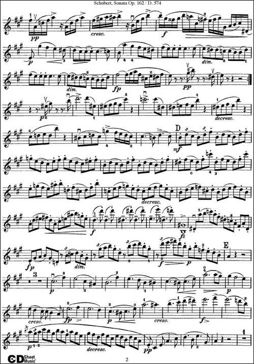 Violin-Sonata-in-A-major-Op.162-D.574-提琴谱