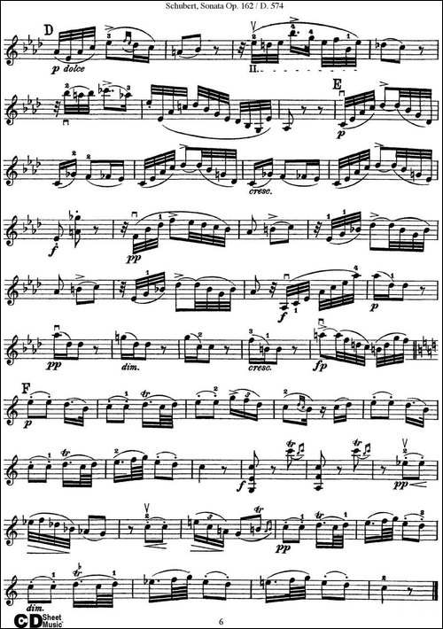 Violin-Sonata-in-A-major-Op.162-D.574-提琴谱