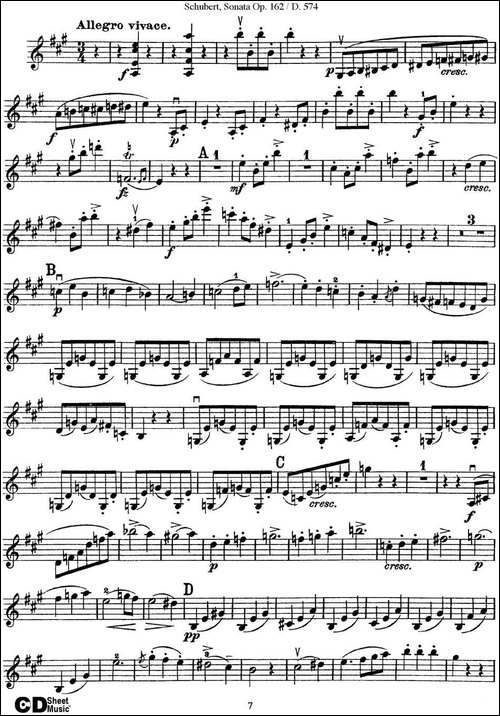 Violin-Sonata-in-A-major-Op.162-D.574-提琴谱