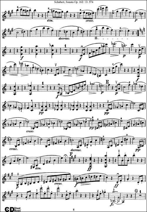 Violin-Sonata-in-A-major-Op.162-D.574-提琴谱