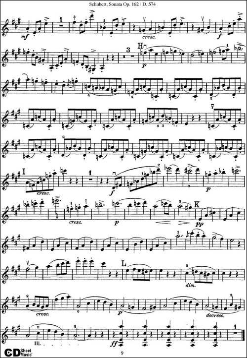 Violin-Sonata-in-A-major-Op.162-D.574-提琴谱