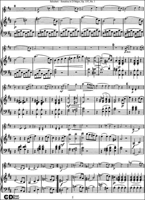Violin-Sonatina-in-D-major-Op.137-No.1-小提琴+钢琴伴奏-提琴谱