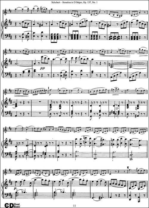 Violin-Sonatina-in-D-major-Op.137-No.1-小提琴+钢琴伴奏-提琴谱
