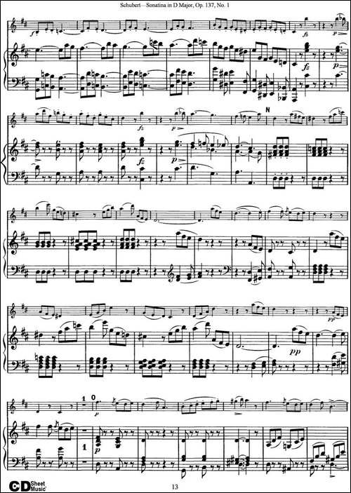 Violin-Sonatina-in-D-major-Op.137-No.1-小提琴+钢琴伴奏-提琴谱