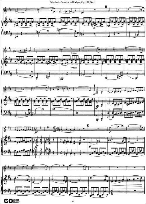 Violin-Sonatina-in-D-major-Op.137-No.1-小提琴+钢琴伴奏-提琴谱