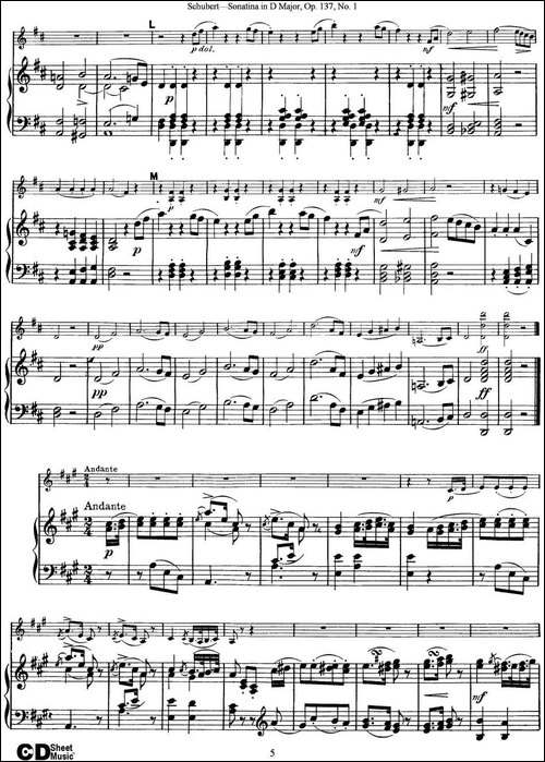 Violin-Sonatina-in-D-major-Op.137-No.1-小提琴+钢琴伴奏-提琴谱