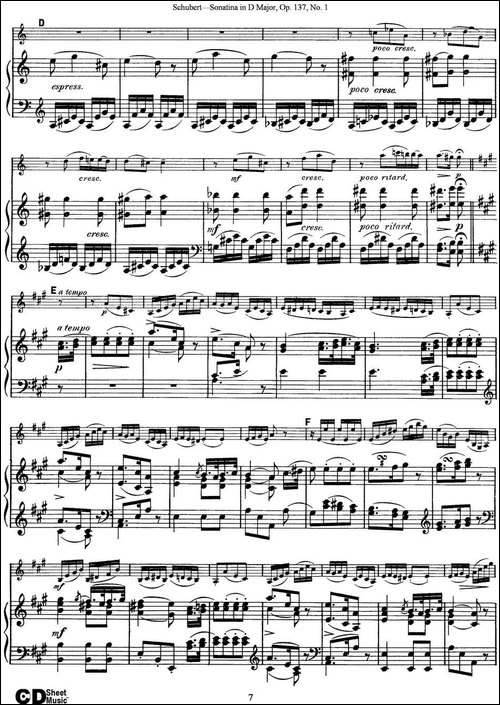 Violin-Sonatina-in-D-major-Op.137-No.1-小提琴+钢琴伴奏-提琴谱